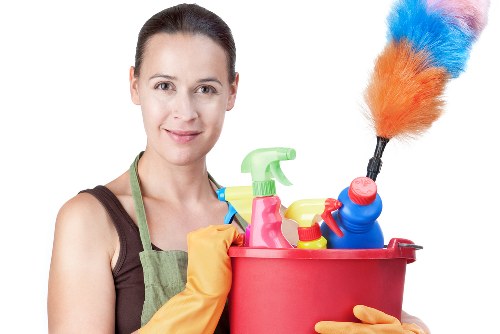 Construction dust being removed during after builders cleaning