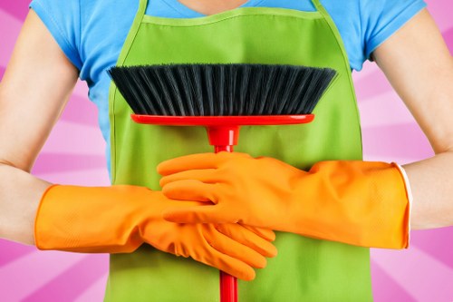 Stairwell cleaning in a residential apartment block