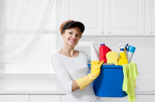 Bathroom move out cleaning with detailed scrubbing