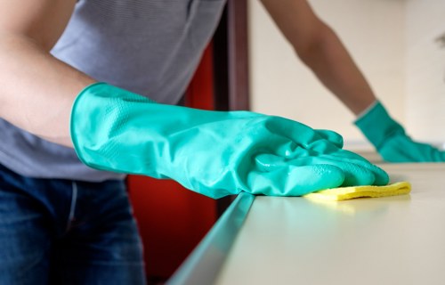 One off cleaning service preparing a living room space