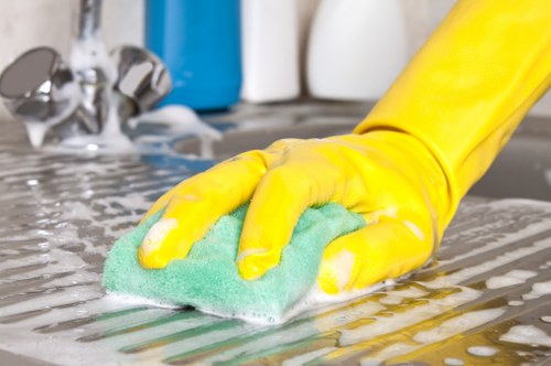 Cleaning supplies used for a deep cleaning service
