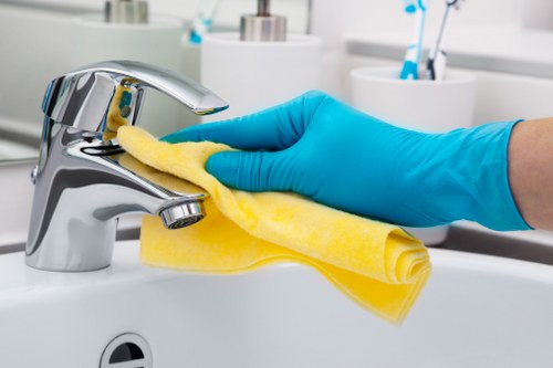 Bathroom cleaning during an end of tenancy service