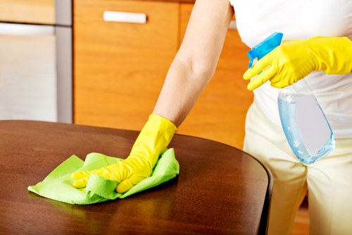 High-touch surfaces being cleaned as part of regular cleaning